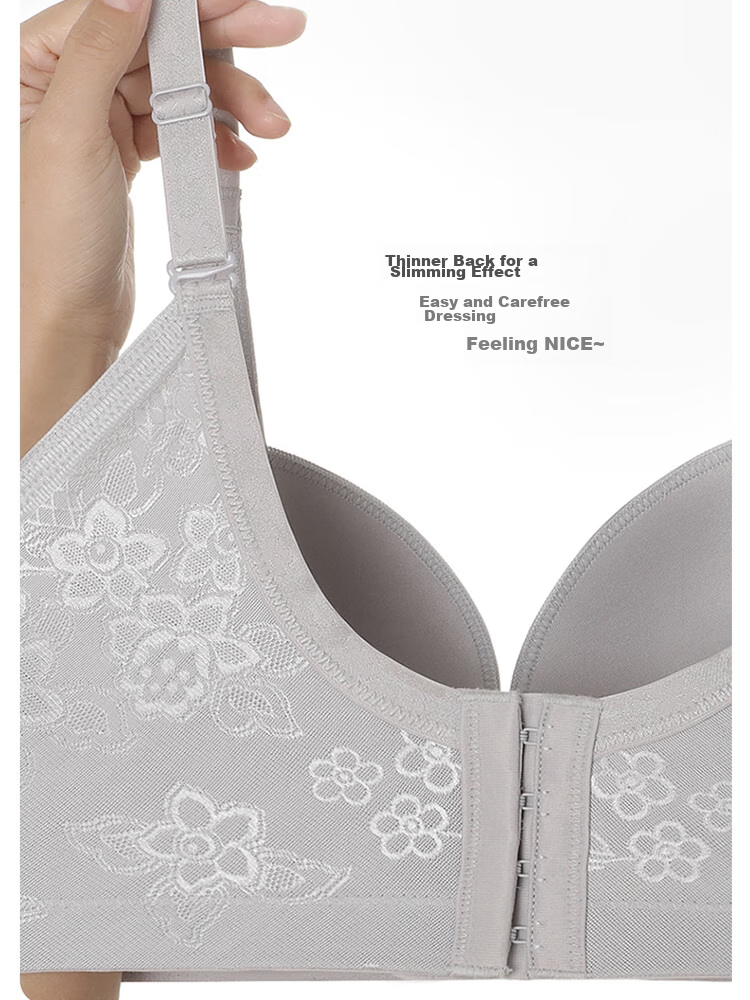 Aimer Push-Up Side Support Adjustable Large Bust Minimizer Sexy Plus Size Bra AM11571 Gray A75 17