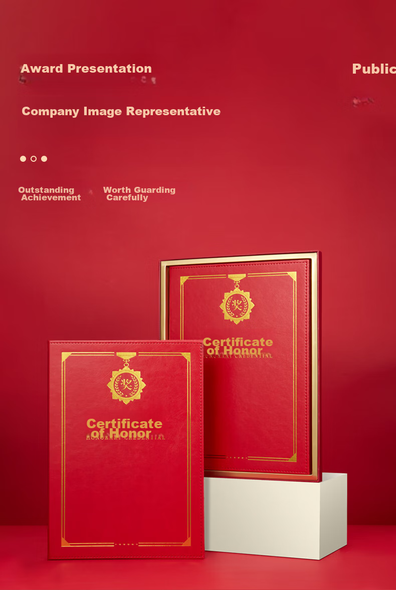 Kingdee Single Honor Certificate Cover, Gold A4 Inner Pages, Award Certificate, Suitable for Ceremonies And Recognition Events 3