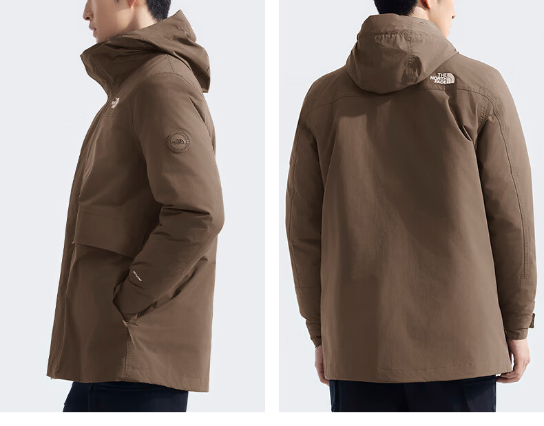 The North Face Men's Outdoor Warm down Jacket with Inner Fleece Liner, Three-In Windbreaker 89Z2 Brown/1OI Size L 7