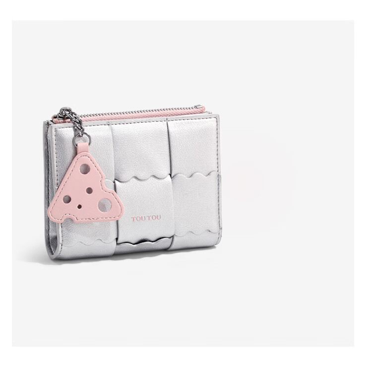 Toutou Coin Purse, Woven Storage Card Holder, Multi-Card Slots, Large Bill Clip, Silver Clutch, Gift for Girls And Best Friends, Travel And Birthday Present 19