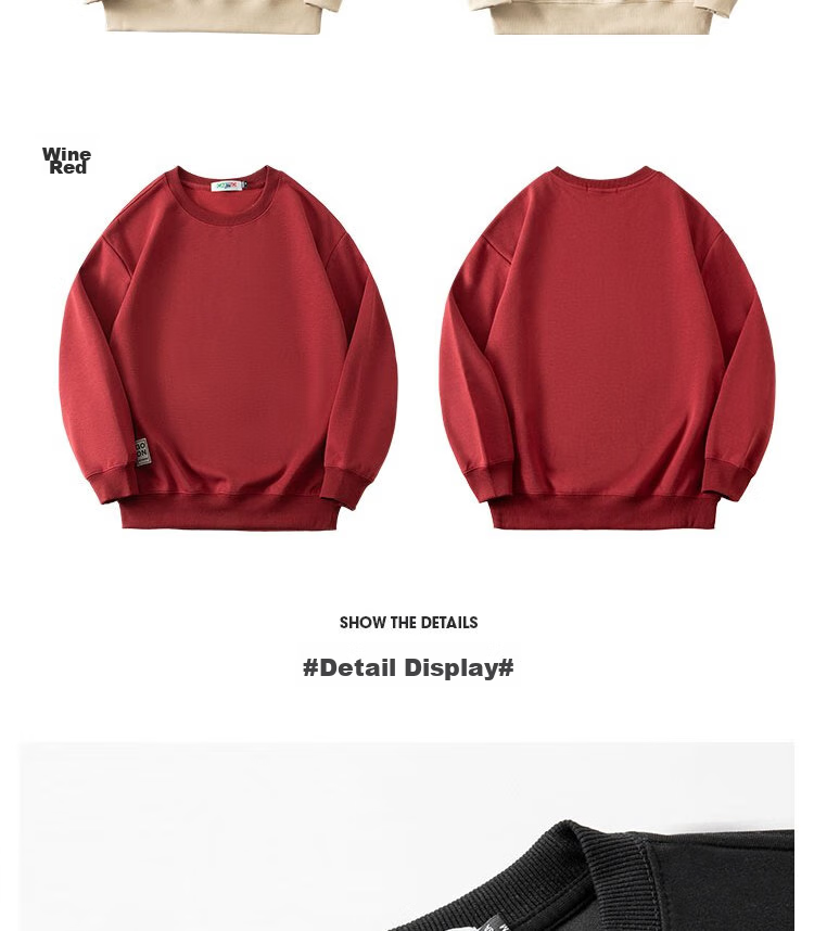 LIMENG Japanese Style Loose Fit Men's Sweatshirt Spring Autumn Crew Neck Pullover Long Sleeve Trendy Jacket Light Gray M 8