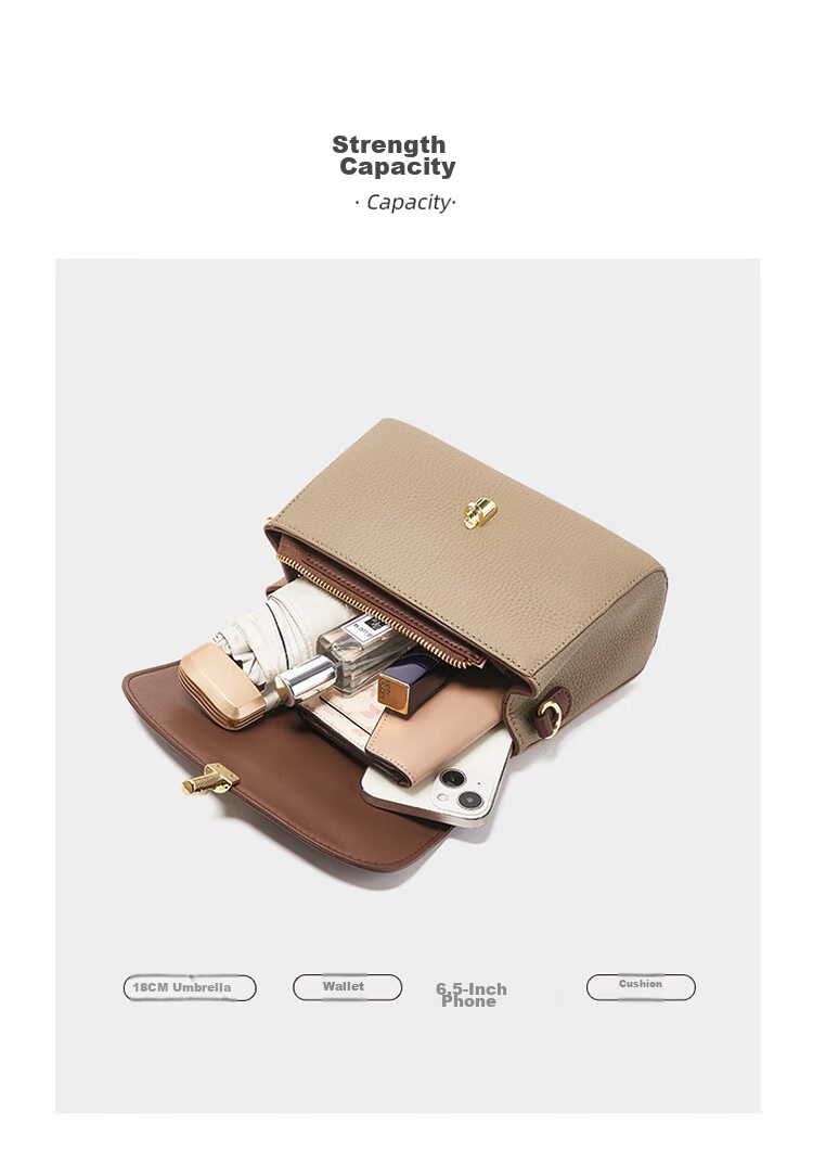 Aokang Women's Handbag, Trendy Cowhide Small Square Bag, Light Luxury Crossbody Shoulder Bag, Birthday 520 Gift for Girlfriend Or Wife 12