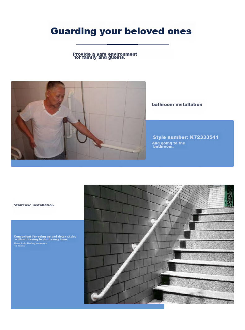 MODUN Toilet Handrail, Elderly Standing Aid, Bathroom Handrail for Seniors, Anti-Fall Shower Rail with Night Light, Barrier-Free 91W 21