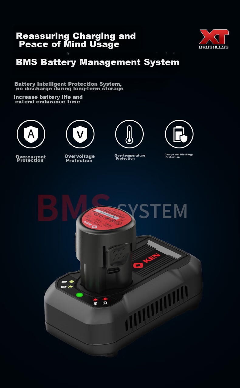 KEN 12V Impact Drill Q12XT-2 Brushless Lithium Drill, Multi-Functional Electric Drill, Household Screwdriver, Power Tool 12