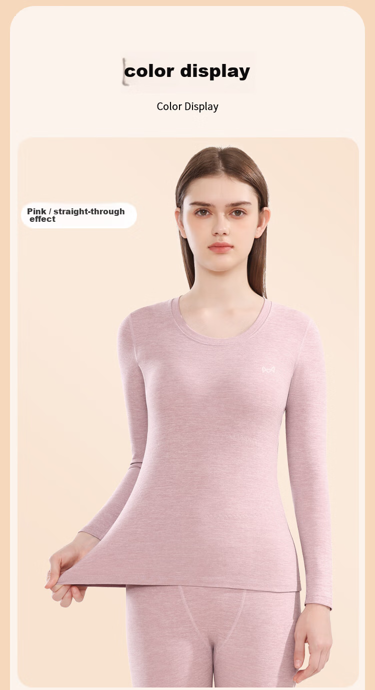 MiiOW 10A Antibacterial Women's Thermal Underwear, Cashmere Silk Patch, Thickened Autumn Top And Bottom, 2025 New Product, Black XL 24