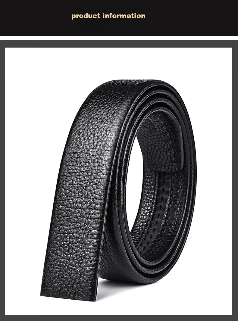 CARTELO Men's Belt, Top-Grain Leather, Single-Belt Automatic Buckle, No Buckle Head, Fashionable Waistband, Gift for Husband 7