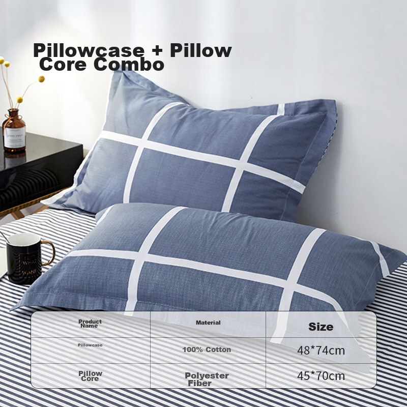 Wuyingongfang Mu Yin Liangpin Textile Pillow, 100% Cotton Pillowcase + Pillow Core, Single Hotel Nap Pillow, Buy Two Pairs