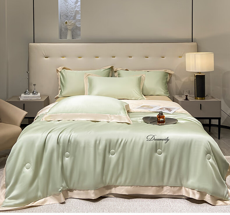 Wuyinliangpin Class A Washable Ice Silk Summer Quilt, Thin Blanket Duvet Double Air Conditioning Quilt, 200*230cm 10