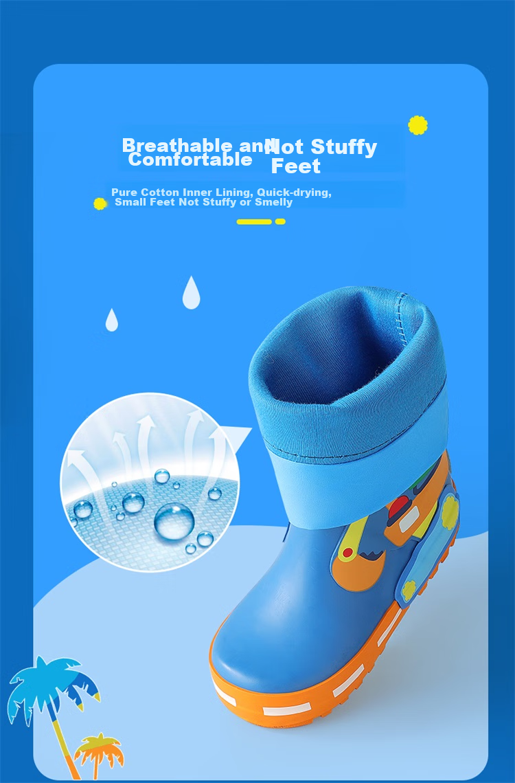 Lemonkid Children's Rain Boots, Boys And Girls Water Shoes, Baby Water Boots, Non-Slip Rubber Shoes, Kids Rain Boots, Pink And Purple Unicorn Design, Size 35 7