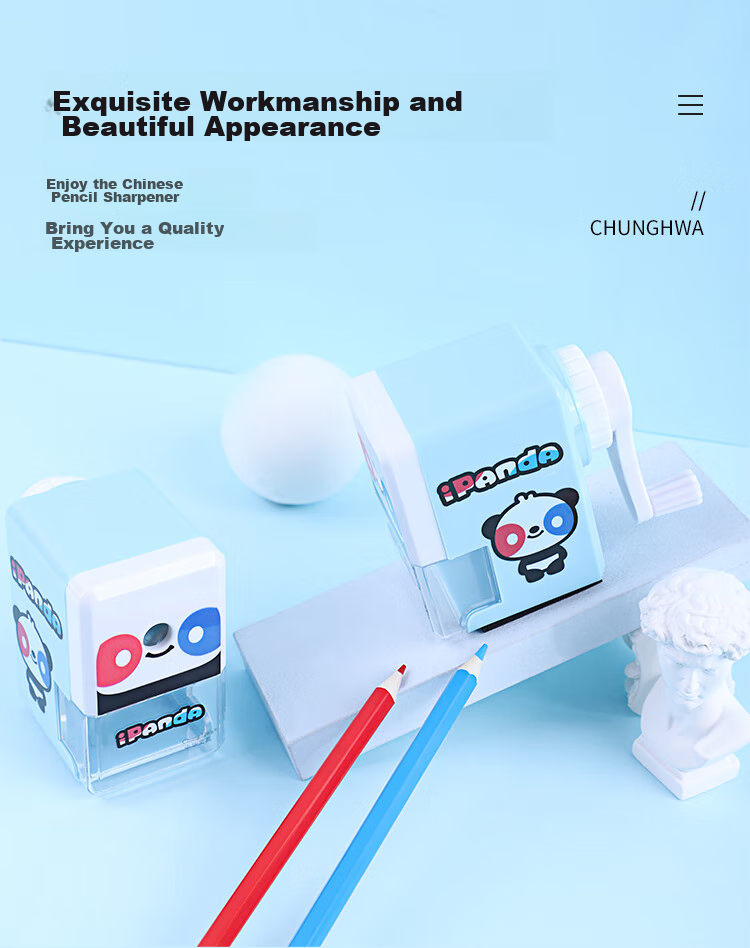 Zhonghua H1001 Student Stationery Panda Pencil Sharpener/rotary Pencil Sharpener/automatic Pencil Sharpener for School Opening H1001 Blue 4