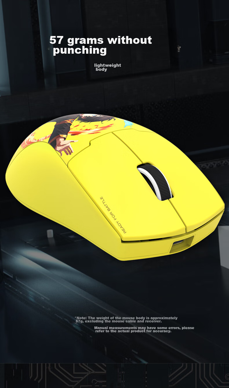 REDRAGON G57 Large Hand Wireless Bluetooth 2.4G Wired Tri-Mode Gaming Mouse, Lightweight, Pixart 3395 High-End E-Sports PUBG LOL Mouse Professional Model - Black 3