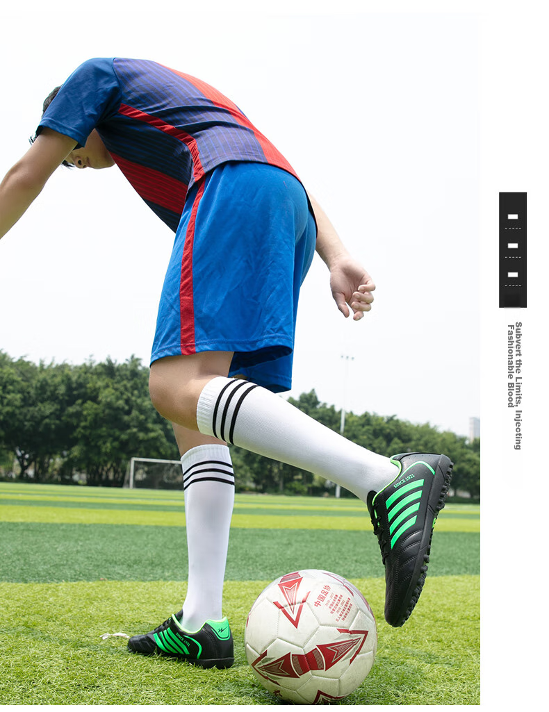 Shuangxingbate Soccer Shoes with TF Turf Studs, Short Studs for Men, Women, Adults, Teenagers, Students, Leather Upper, Football Training And Match Shoes for Artificial Turf 14