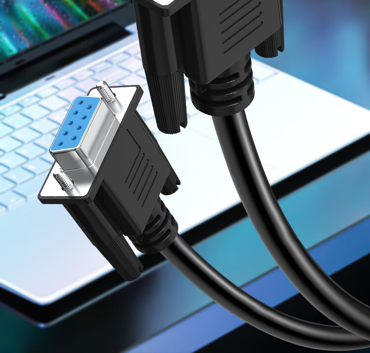 Fengyingzi RS232 Serial Port Male to Female Cable, DB9(Male)/DB9(Female), COM Cable, Male to Female Extension Cable, Straight-Through Cable, Black, 0.5 Meter, FYZ-WK11C 2