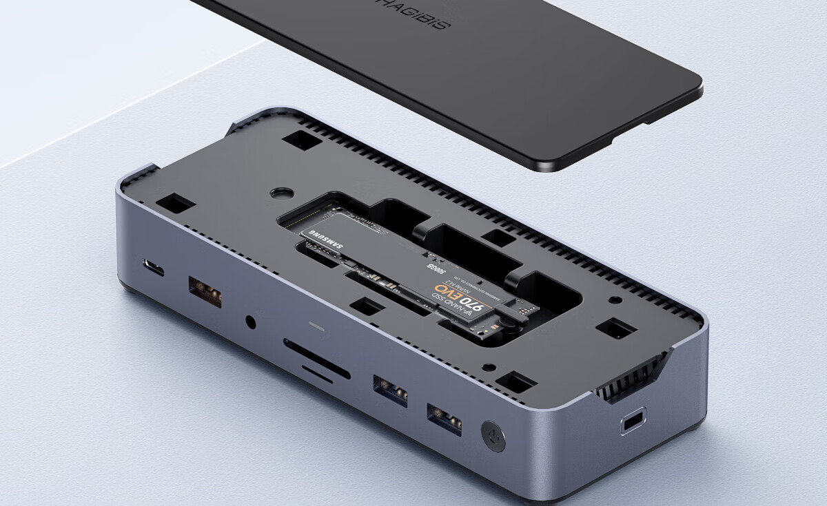 Hagibis Expansion Dock, Desktop Hub, USB Multi-Port Adapter, Type-C Hard Drive Enclosure, M.2 Expansion, Thunderbolt 4 Compatible with Apple Computers, MacBook Laptops, HDMI 8