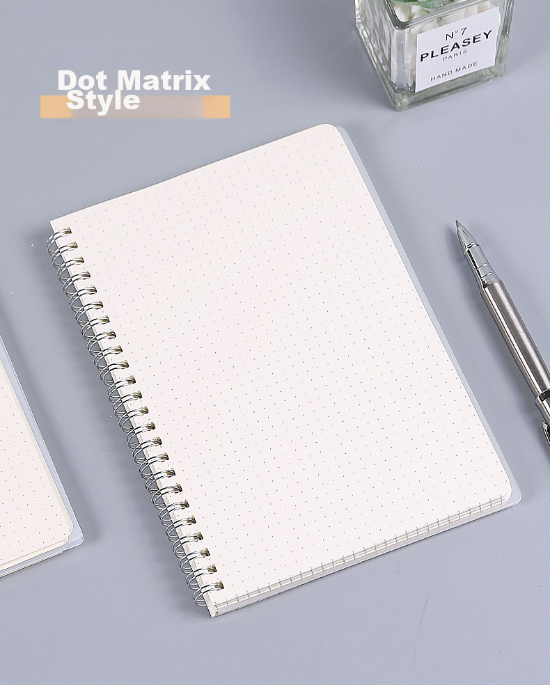 SHEN SHI B5/80 Sheets Transparent Cover Spiral Notebook Soft Copy Book Blank Page Journal Notebook Wirebound Notebook 1 Blank Version J8518-2 6