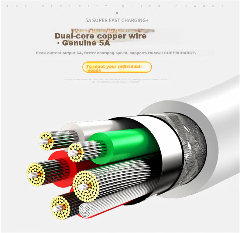 Trendsetter Compatible with Huawei Data Cable, Charging Cable, 5A Super Fast Charging for Mate70/60/50/P70/60/50/40, Honor Play8t/Play7t/X50/X40/X30/Pro 3