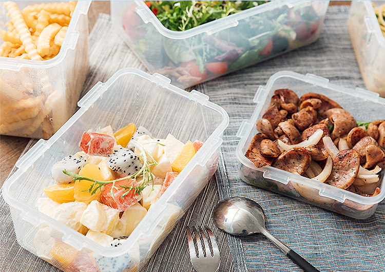 LOCK&LOCK Plastic Sealed Food Storage Containers Set, Kitchen Freezer Food Preservation Storage Box Set of 4 Pieces 3