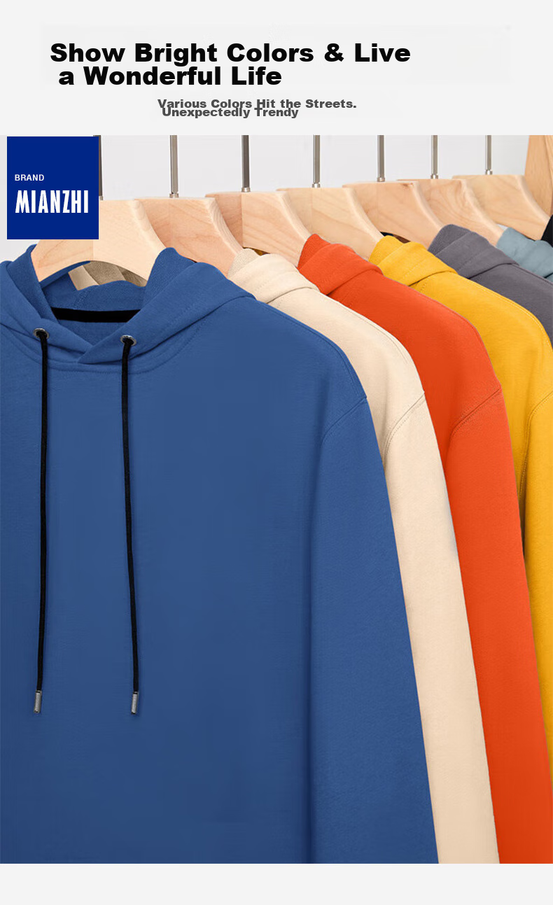 Mianzhi National Trend Brand Hoodie for Men, Trendy Versatile Round Neck Loose Casual Sweatshirt Jacket for Men, Black, XL 5