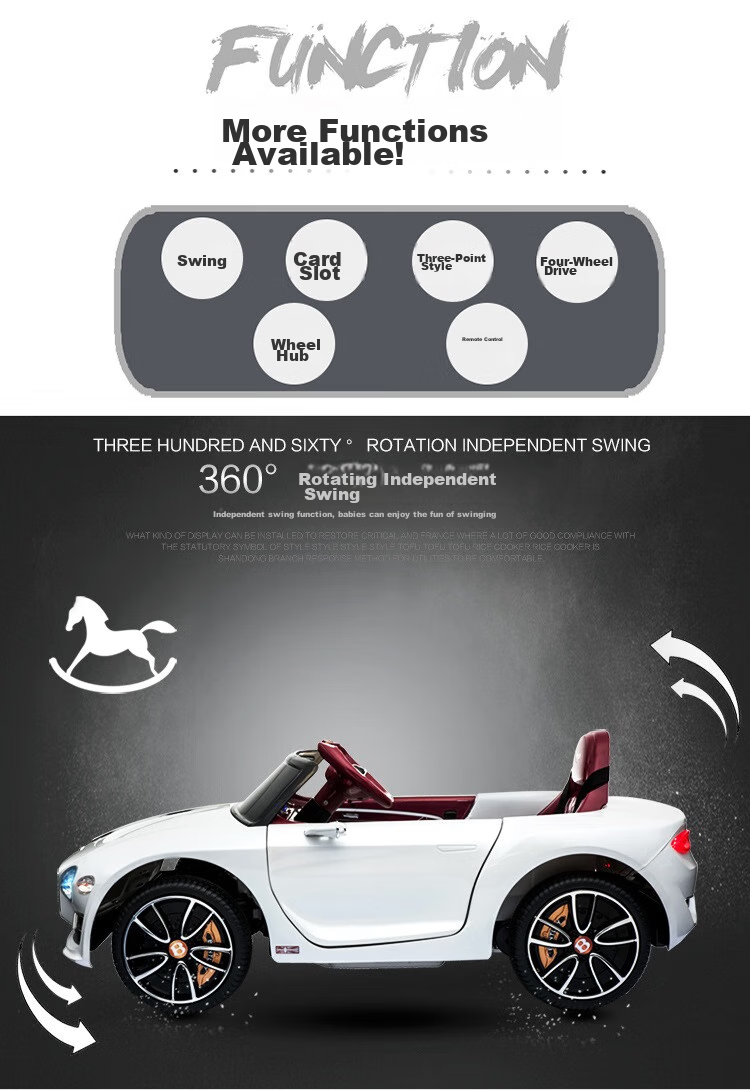 BeRica Children's Electric Car, Four-Wheel Vehicle, Authorized by Bentley, Remote Control Toy Car for Boys And Girls, Rideable, Baby Gift 12