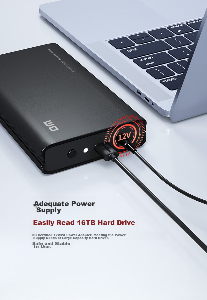 DM External Hard Drive Enclosure, 3.5-Inch HD035, USB3.0 SATA3 Serial Port, Laptop Desktop Computer External SSD And HDD Enclosure 4