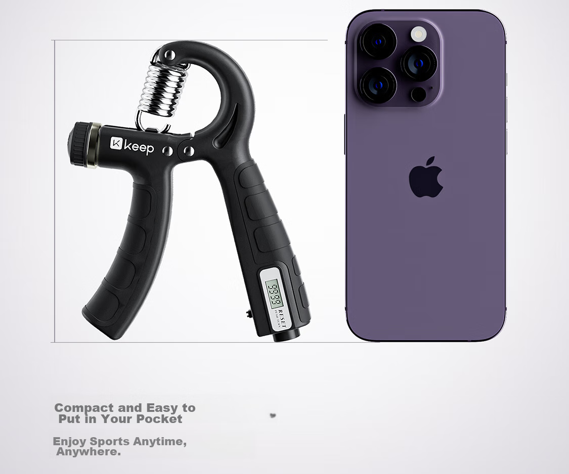 Keep Adjustable Grip Strengthener, Hand Exerciser for Men's Rehabilitation, Wrist Ball for Children's Arm Training Exercise, Black 23