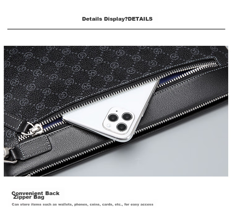 GOLF Men's Clutch Large Capacity Handbag with Multiple Card Slots Envelope Bag Long Wallet Gift for Boyfriend 26