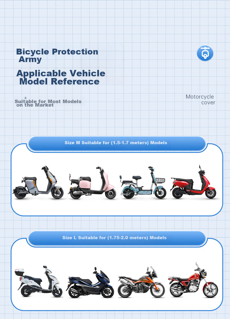 WITGOER Electric Vehicle Cover, Motorcycle And Scooter Sun Protection Rainproof Full Coverage for Haojue, Wuyang, Honda, Suzuki, Thickened 1