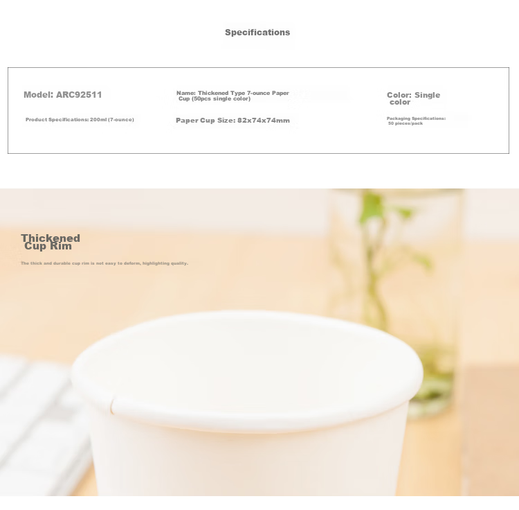 M&G Disposable Paper Cups, Cups/water Cups, 100 Pieces/bag, 250ml Thickened, for Home And Office Use, Drinking Cups, ARC92514 4