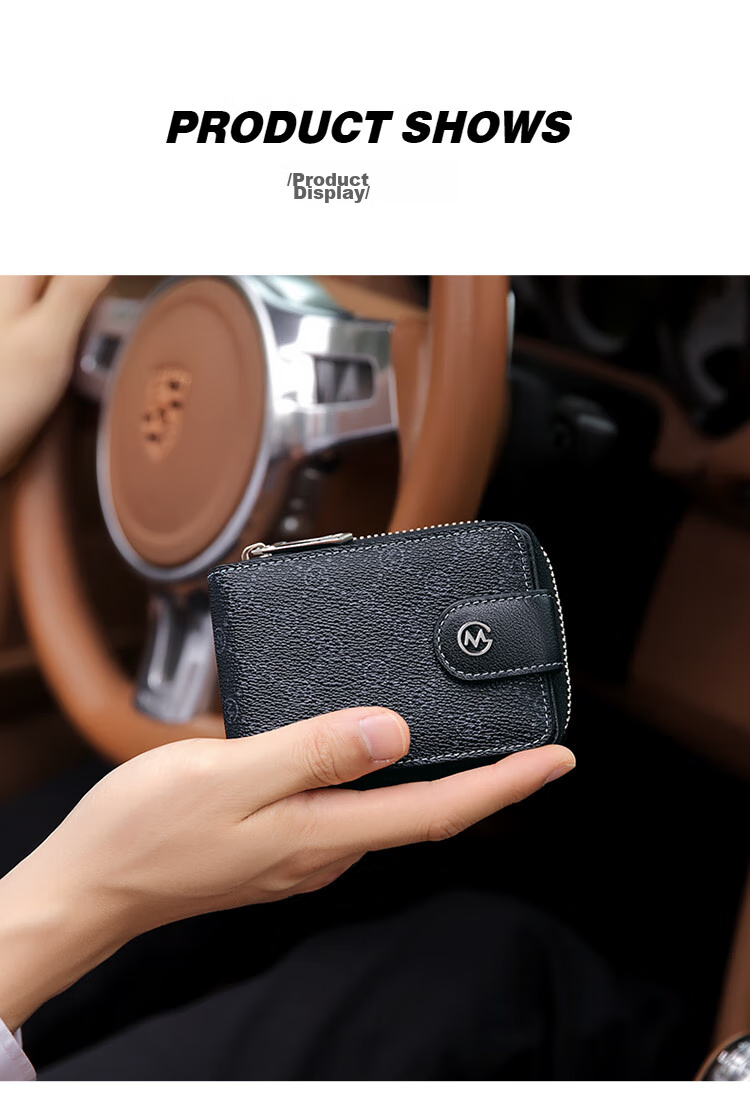 GOLF Card Holder, Men's Printed Multi-Card Slots, Bank Card Sleeve, Zipper Business Card Holder, Women's Card Case, Driver's License Holder, Wallet 14