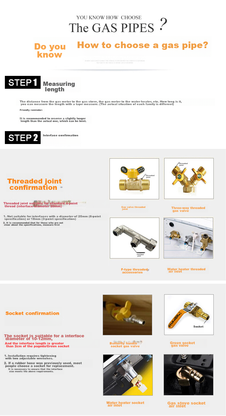 Weixing Integrated Gas Pipe, 1.5 Meters, Water Heater Wall-Mounted Boiler Gas Stove, National Standard 3C Stainless Steel Connecting Pipe, Explosion-Proof Pipe 14