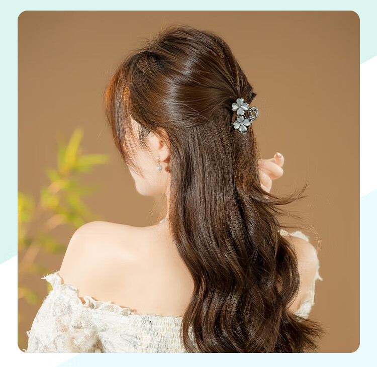 CHIMERA Floral Hair Claw Clip Elegant Medium Bangs Hairpin Shoulder Hair Clip Hair Accessories for Women Birthday Gift 7