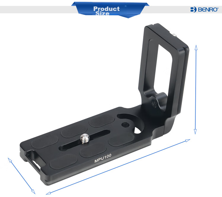 Benro MPU100 Universal Quick-Release Plate, DSLR Camera L-Shaped Vertical Shooting Bracket, Tripod Head Plate, Right-Angle Plate, Accessory Plate, Camera Quick-Release Plate 5