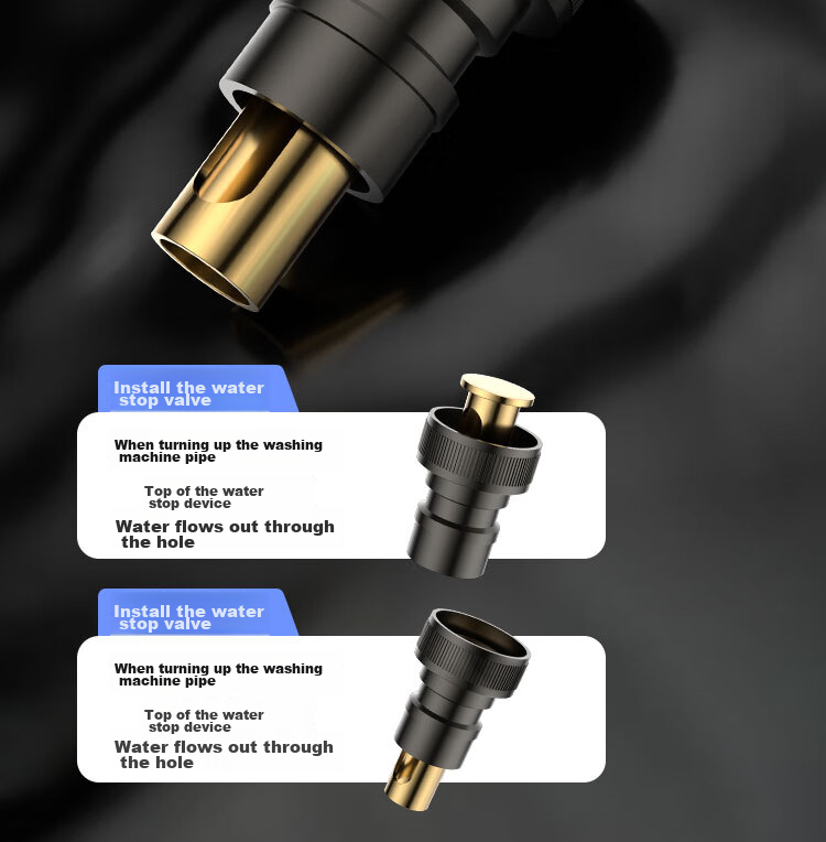 MEJUE One-In Three-Way Angle Valve for Washing Machine Faucet, Dual Outlet Independent Double Control, 1/2 Inch Brass Angle Valve Z-017282 12