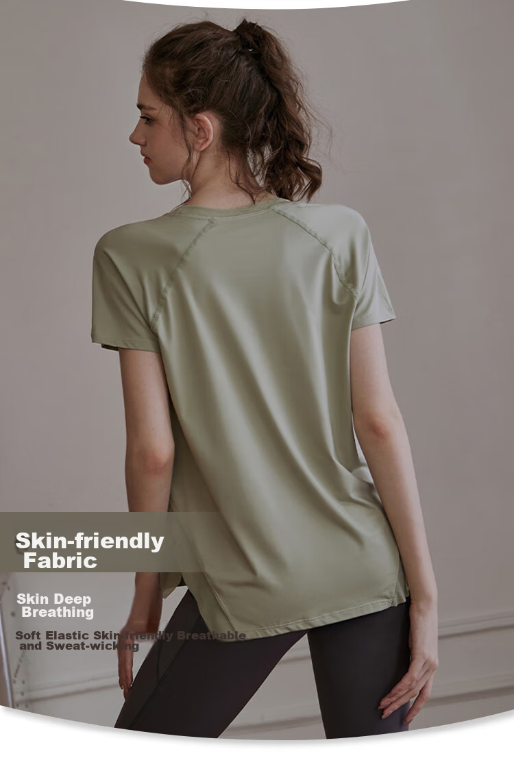XUEXIMAN Yoga Top for Women, Loose-Fitting Sports Short-Sleeve T-Shirt, Quick-Drying Breathable Professional Yoga Fitness Pilates Top 7