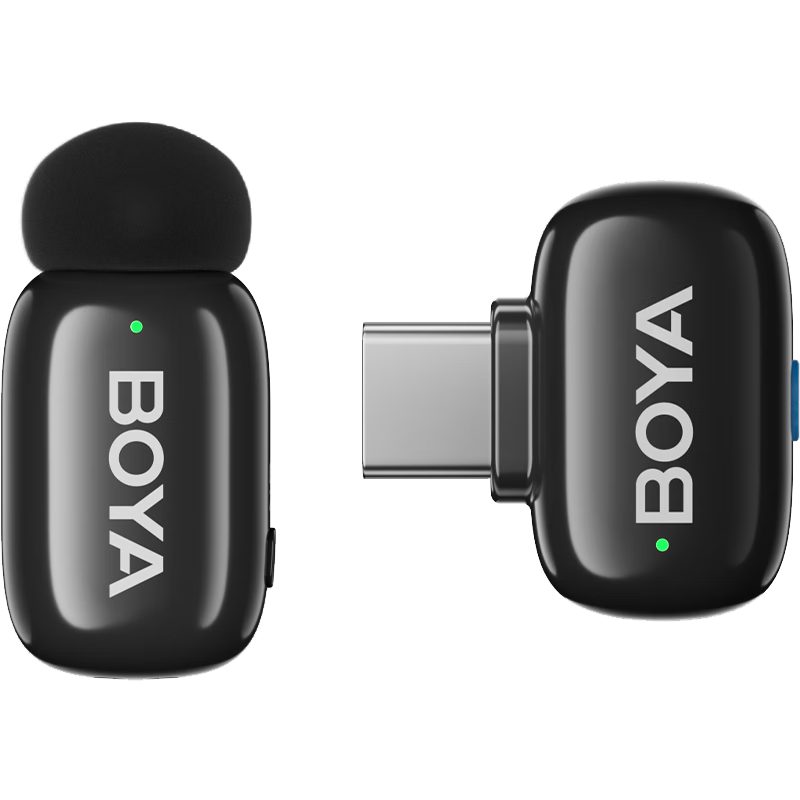 BOYA Mini Wireless Lavalier Microphone for Mobile Live Streaming, Outdoor Interviews, Short Video Recording, AI Noise Reduction, One-To Mini Microphone Type-C Versio