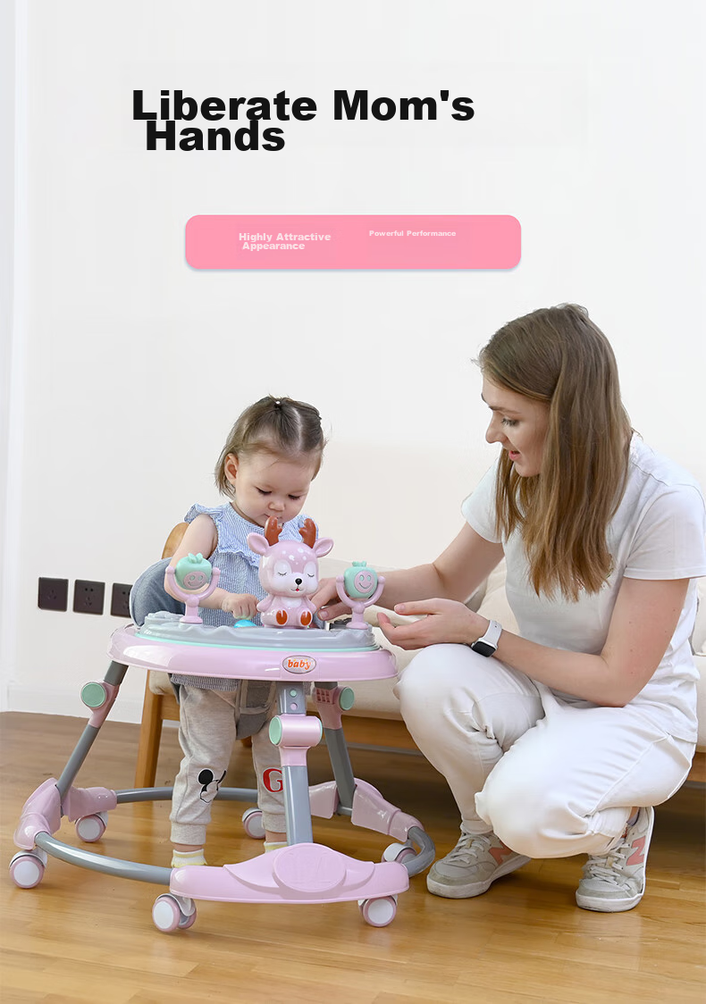 ANGI BABY Multifunctional Anti-Rollover Baby Walker for 6-18 Months, Toddler Learning to Walk, Boys And Girls Can Sit, Walking Aid 2
