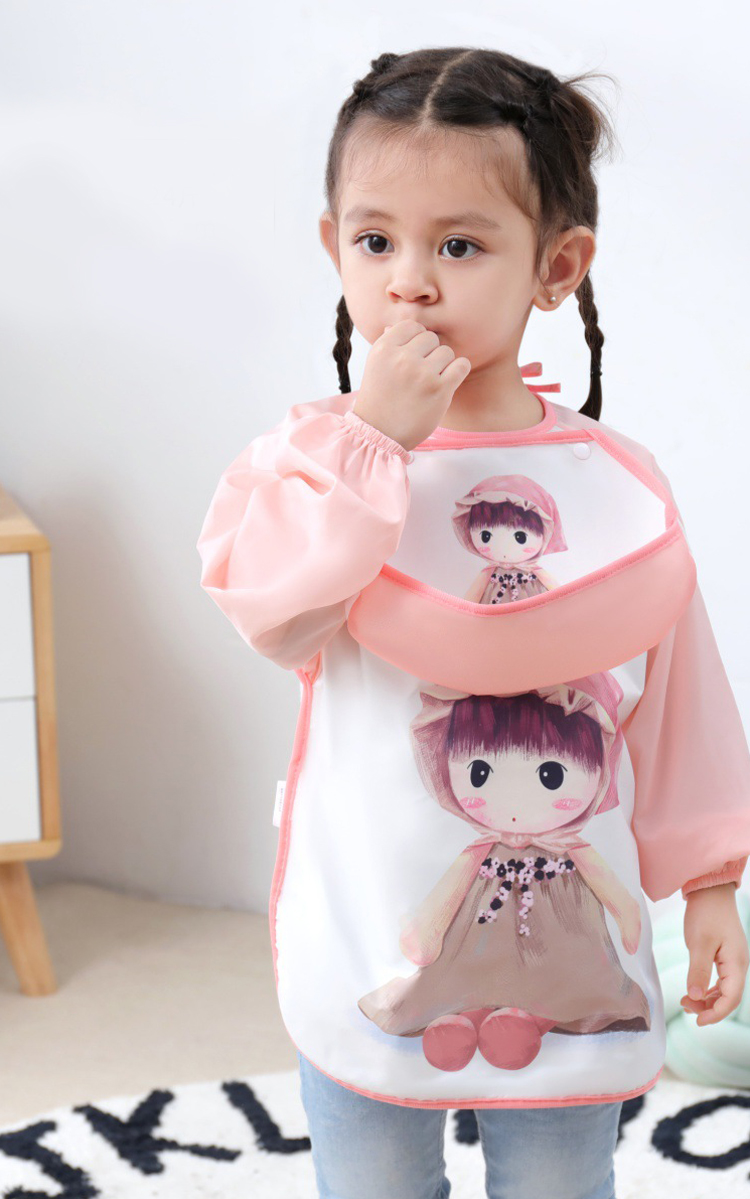 9I9 Baby Eating Smock, Long-Sleeve Waterproof Detachable Bib Apron, Children's Drawing Smock, Reverse-Wear Clothing A22 5