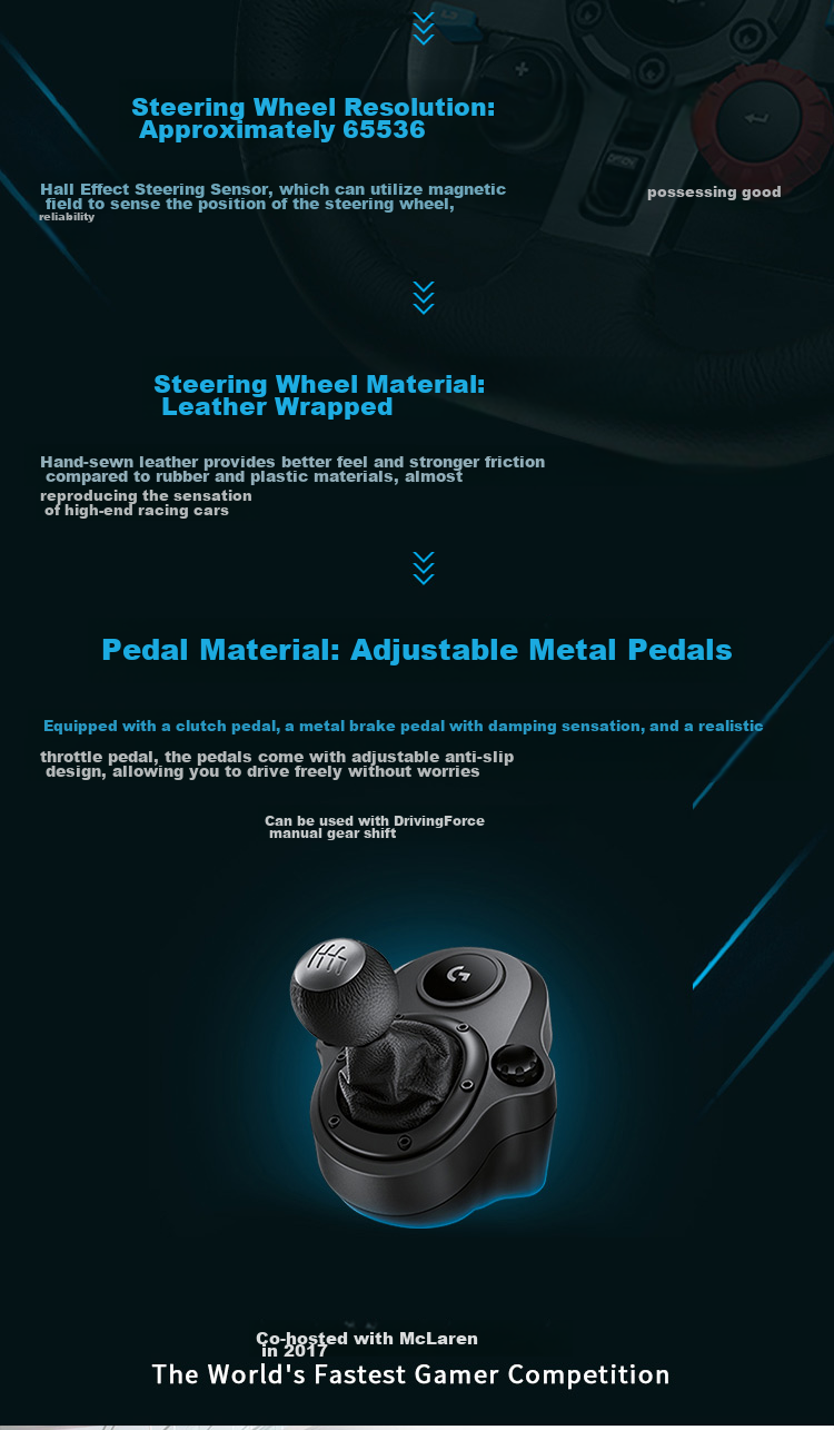 G G923 PC High-Resolution Force Feedback Racing Wheel And Pedals, Racing Simulation Driving Experience, For Horizon 4 And Okami 2 4