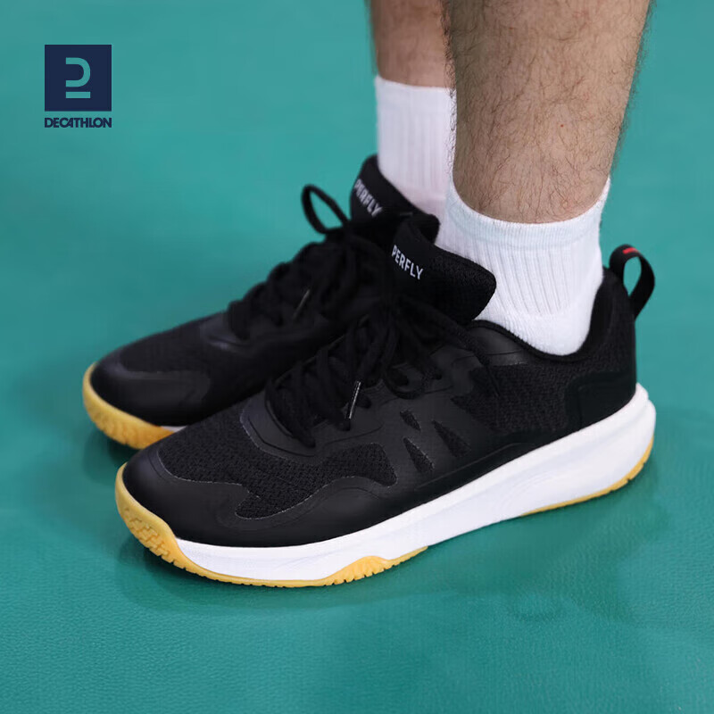 DECATHLON Badminton Shoes Breathable Shock-Absorbing Wear-Resistant Non-Slip Men's Model Night Black 39-4504855