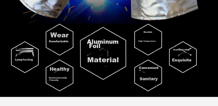 Beifute Heat-Resistant Gloves, High-Temperature Aluminum Foil Insulation Flame-Retardant Gloves, Melting Fireproof Silver Aluminum Foil, Heat-Resistant up to 300 Degrees 2