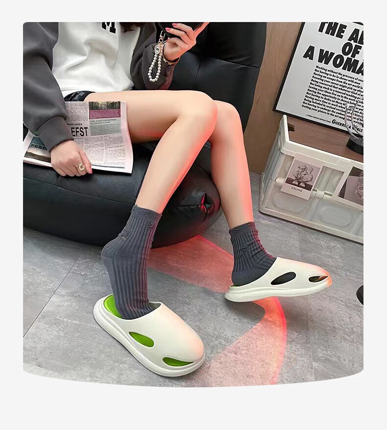 Langsha Slippers, Men's Outdoor Wear, Comfortable Slip-On Shoes, Women's Home Couple Style, Bathroom Closed-Toe Sandals, EVA Beach Sandals 8