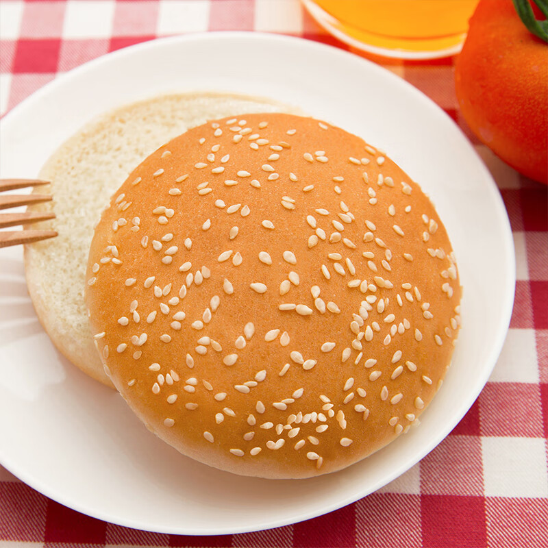 嘉顿汉堡面包胚新鲜含芝麻面营养早餐下午茶糕点225g*2袋【仅限广东】