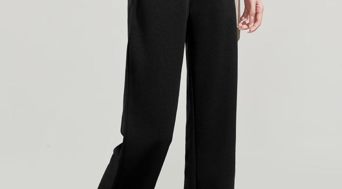 PinCai Women's Sports Pants Simple Solid Color Loose Straight Leg Elastic Waist Casual Pants P12KK5812 15