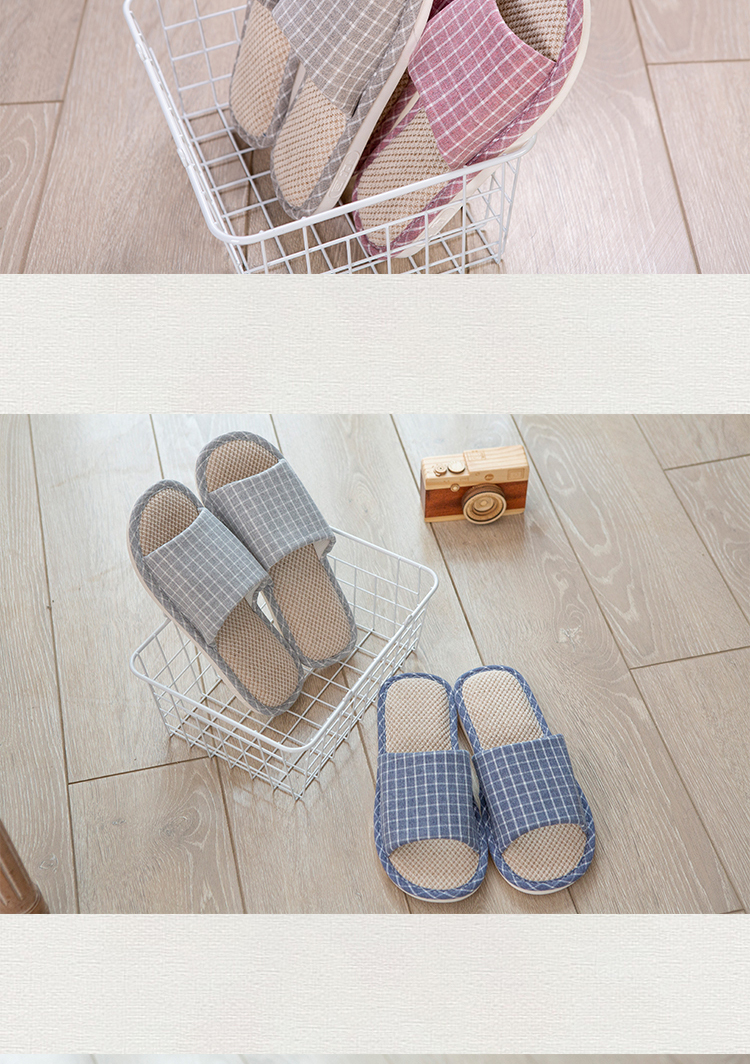 Huili Slippers for Men And Women, Linen Sandals, Couples' Home Casual Lightweight Breathable Sweat-Absorbing Thick-Soled Wear-Resistant Floor Slippers, Classic Mesh Style HL1036, Light Coffee Color, Size 38 to 39 12