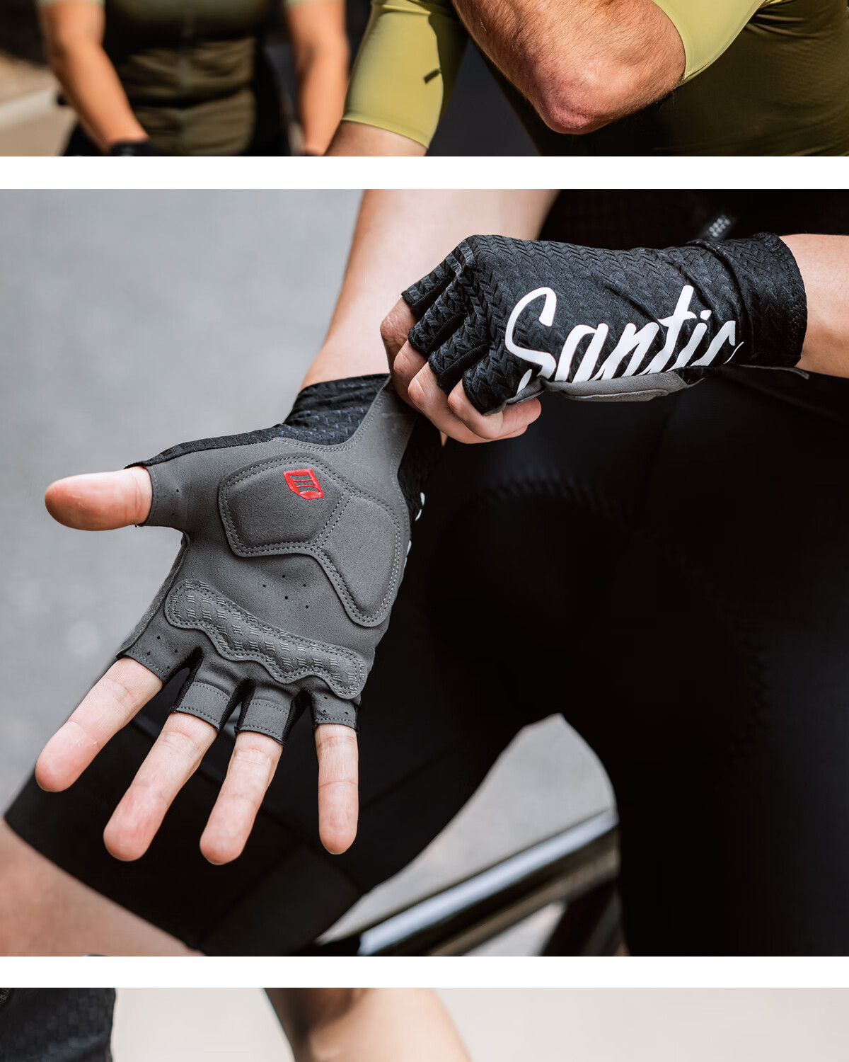 Sendike Spring And Summer Cycling Gloves, Road Bike Short Finger Gloves [Wanxiang], White, XL 2