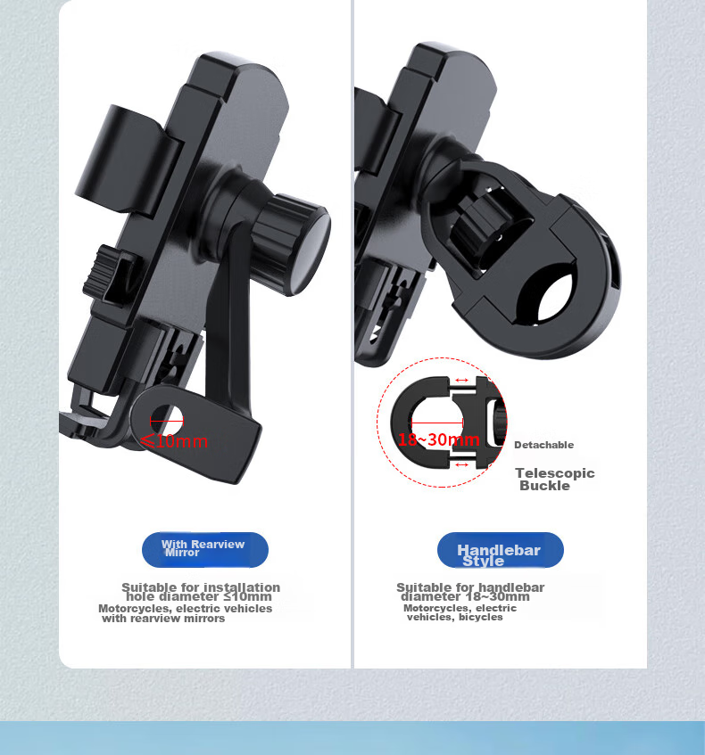 FOREVER Universal Phone Holder for Mountain Bikes, Road Bikes, Electric Bikes, Motorcycles, Cycling Accessories, Food Delivery And Navigation Mount, Shock-Absorbing Handlebar Clamp 6