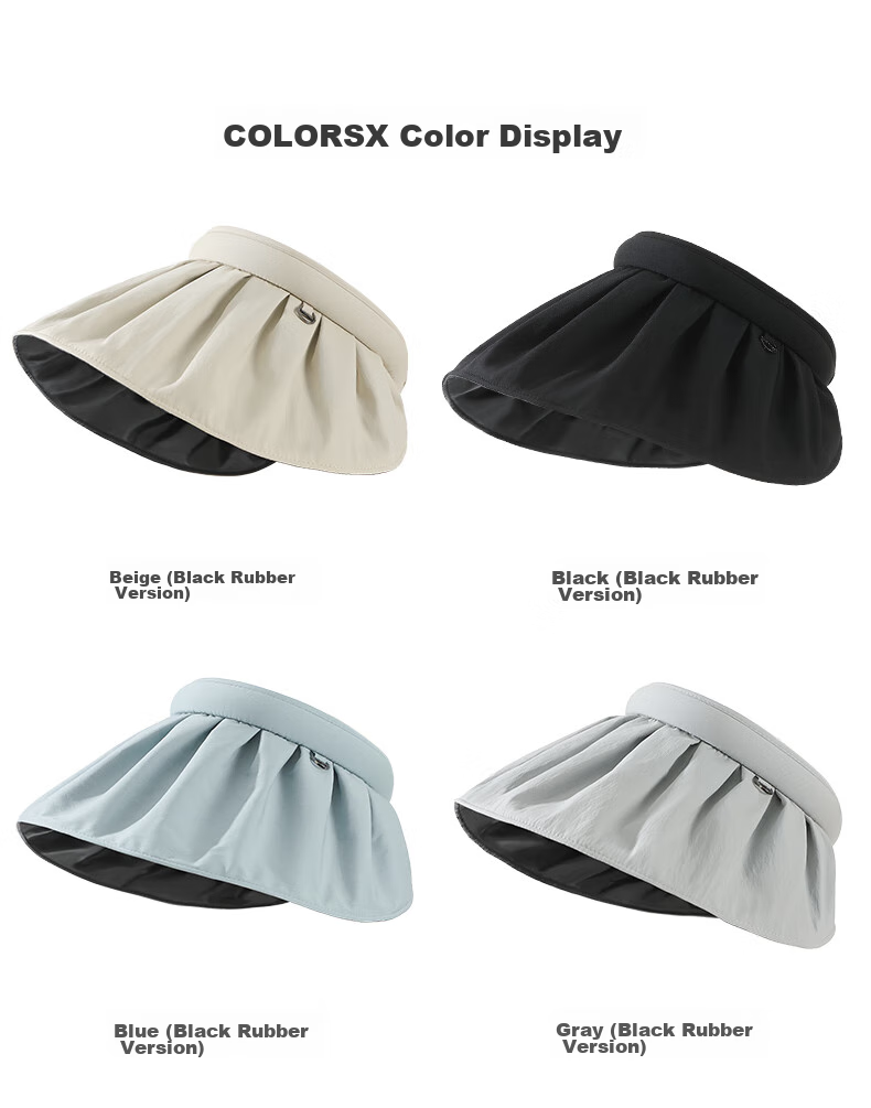 MISSION UV Black Sun Protection Hat for Women, Sun Visor Cap, Shell-Style Visor Hat, Summer Face-Covering UV Protection Wide Brim Hat 5