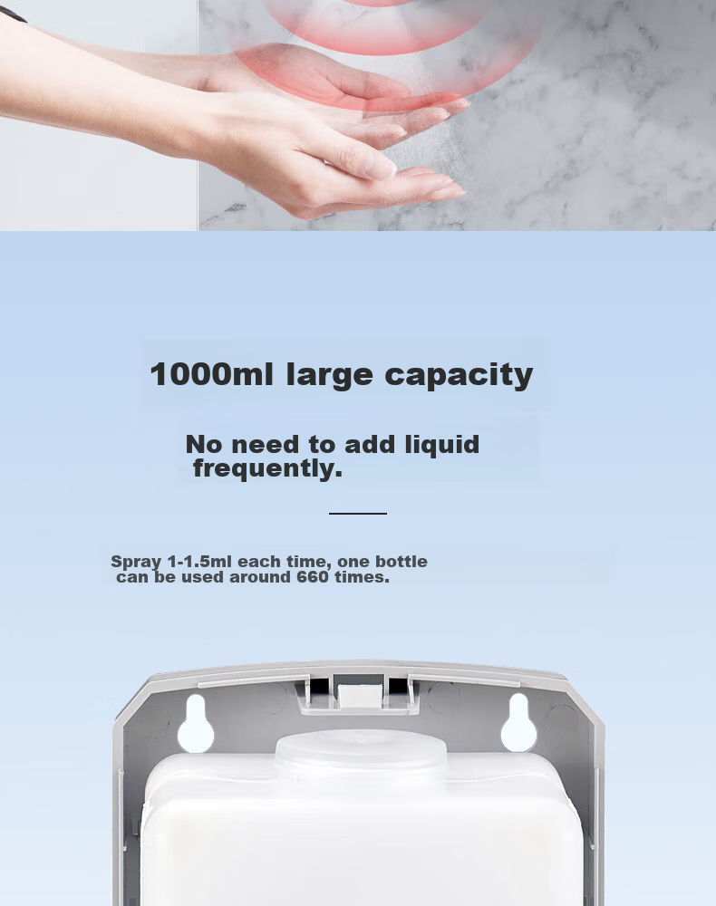 Interhasa! B802 Automatic Sensor Hand Sanitizer Wall-Mounted Hand Sanitizer Machine Alcohol Sprayer Atomizing Disinfection Hand Cleaner 6