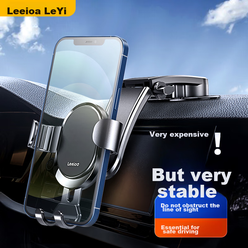 Leeioo Car Phone Holder, Universal Magnetic Gravity Sensor Suction Cup, Center Console Multifunctional Navigation Mount