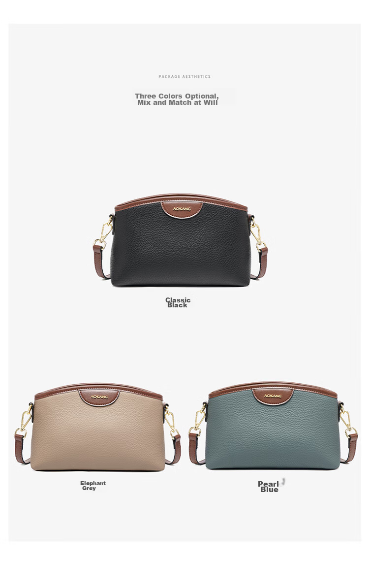 Aokang Women's Handbag, Trendy Top-Grain Leather Small Square Bag, Light Luxury Crossbody Shoulder Bag, Birthday 520 Gift for Girlfriend Or Wife 13